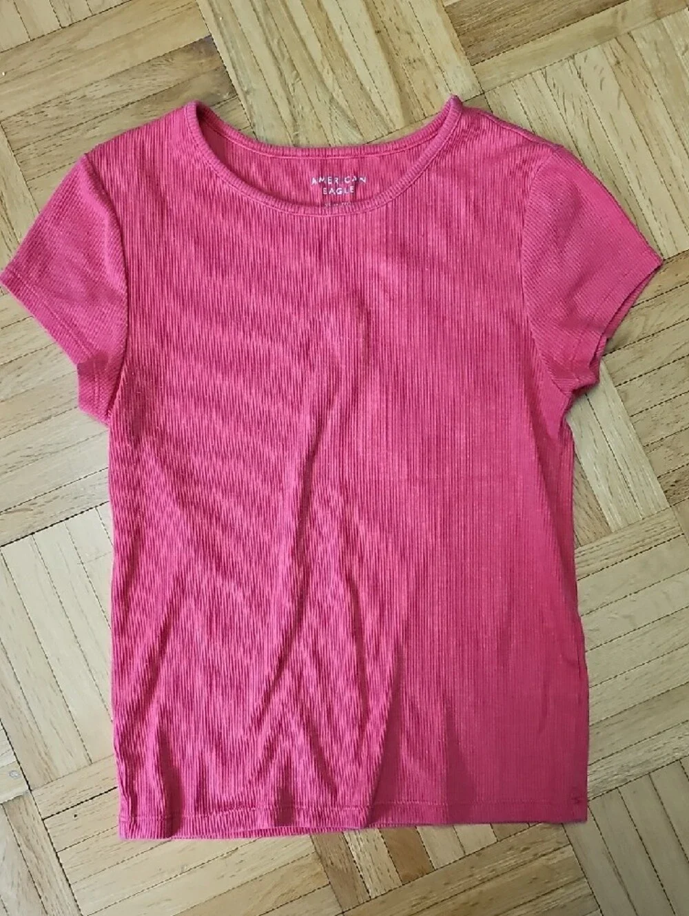 American Eagle Outfitters Pink Rib Tee & Navy Striped Tee - 2 Pack, Size XS - Picture 2 of 8